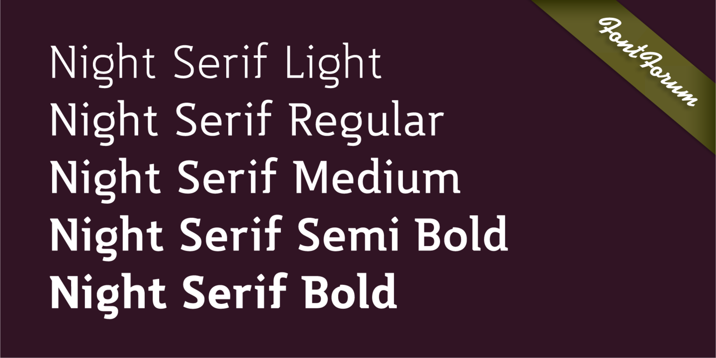 Ejemplo de fuente Night serif Bold